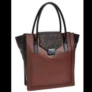 NWOT Loeffler Randall north south leather tote